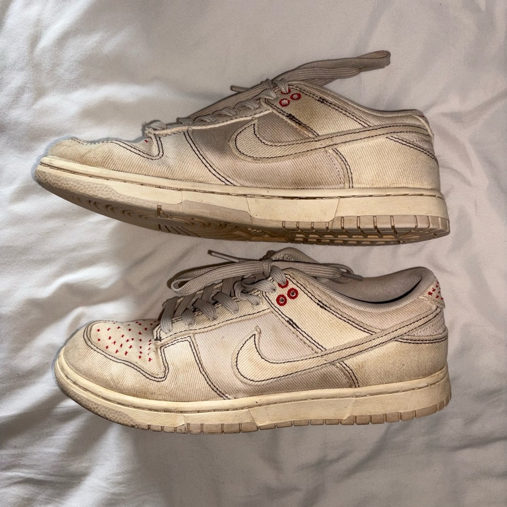 Nike Cream and Red Dunks Sneakers - Picture 2 of 5